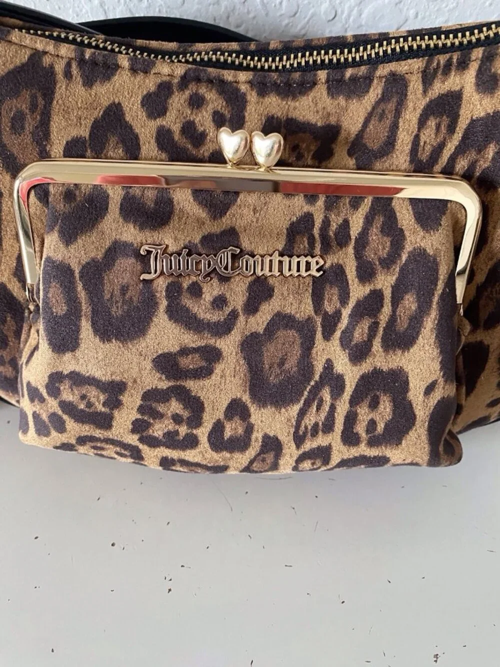 Juicy Couture Sugar & Spic Animal Print Shoulder Bag Kiss Lock Coin Purse NEW